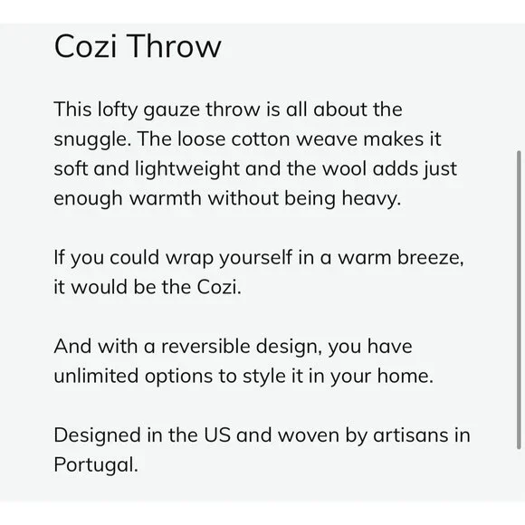 Johanna Howard Cozi Wool Blend Reversible Throw Blanket - Picture 3 of 3